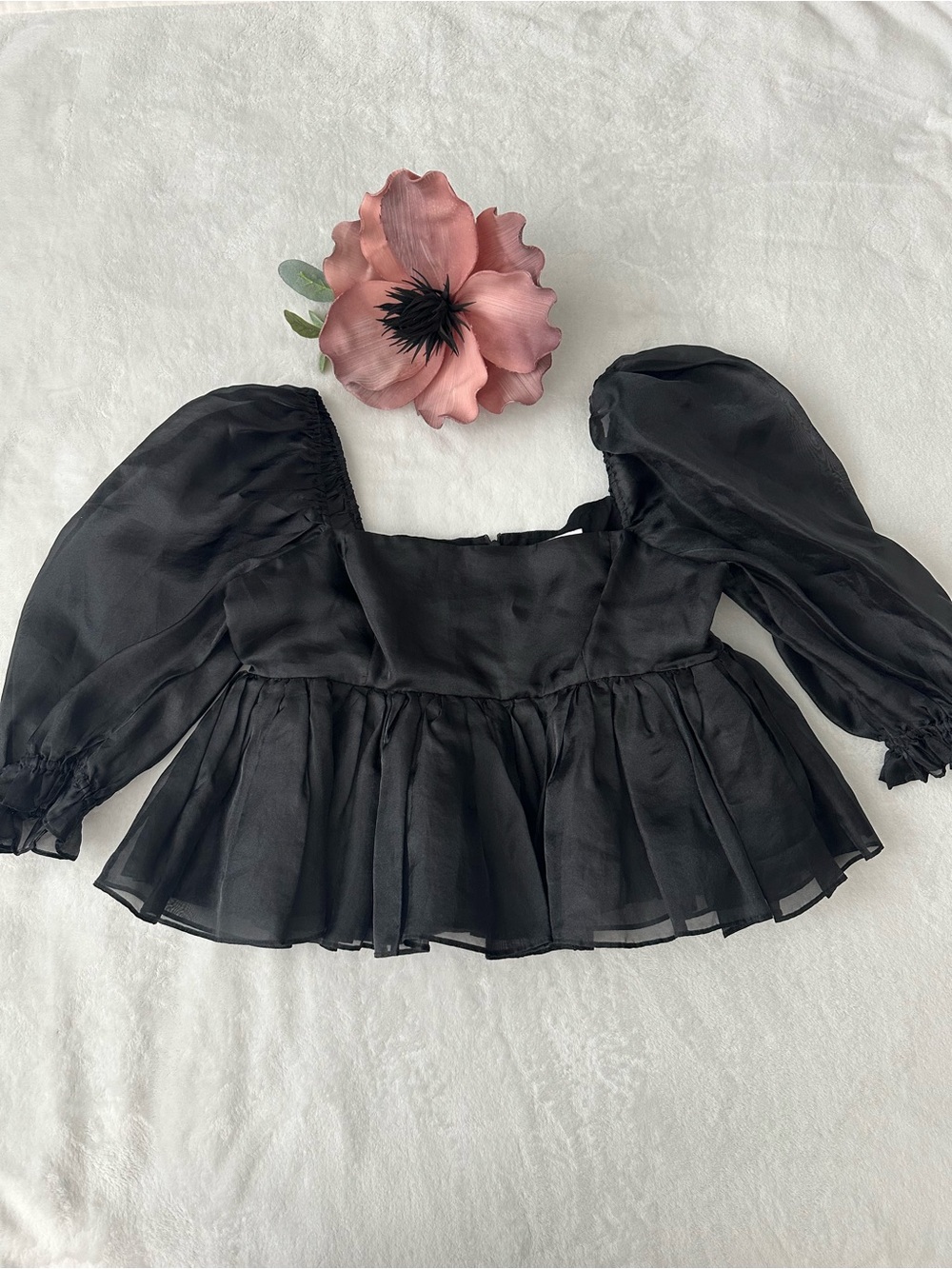 SELKIE Bubble Top Puff Sleeve Caviar XL